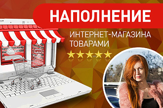 Наполнение интернет-магазина товарами - 50 штук