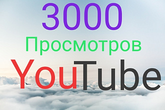 3000 реальных просмотров YouTube с гарантией