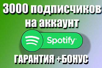 3000 подписчиков на Ваш аккаунт в Spotify