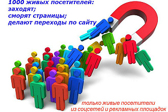 1000 живых посетителей на Ваш сайт в течение 1-2 х недель