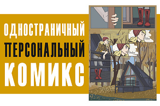 Стилизованный одностраничный комикс для вас и ваших близких
