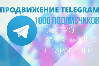 Добавлю 1000 подписчиков на Телеграм канал, закрытый канал, группу