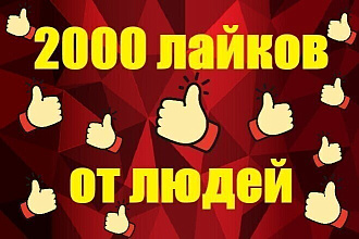 2000 реальных лайков в Ютуб