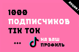 + 1000 подписчиков TikTok. Подписчики TikTok