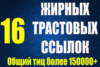 16 вечных жирных ссылок ТИЦ от 2500 общий более 155000
