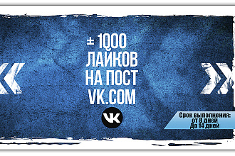 1000 Лайков на посты Вконтакте