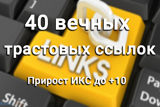 Размещение 40 вечных трастовых ссылок с ИКС до +10