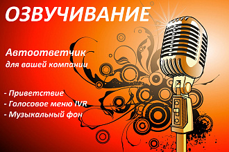 Сделаю голосовое приветствие, автоответчик, голосовое меню IVR