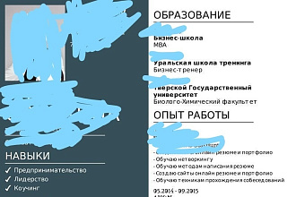 Резюме. Комплексная работа от составления текста, до публикации