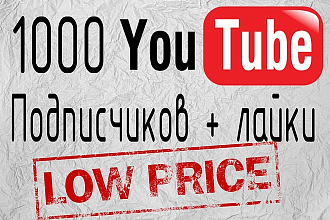 1000 подписчиков на канал YouTube и Лайки