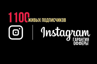 1100 живых подписчиков в инстаграмм