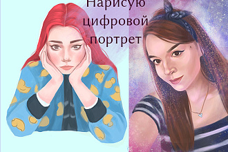 Яркий цифровой портрет по фото