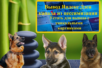 Вывод каналов Яндекс Дзен из пессимизации 3 статьями