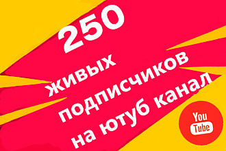 250 живых подписчиков на Youtube канал с гарантией без списания