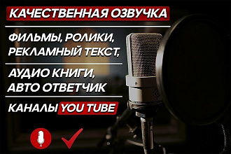 Профессиональная озвучка с необыкновенной интонацией и тембром голоса
