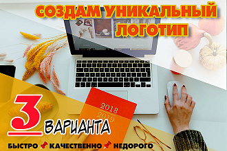 Создам уникальный дизайн лого в 3 вариантах по вашему эскизу или ТЗ