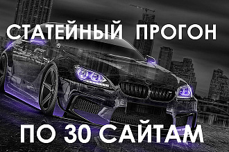 Статейный прогон по 30 АВТО сайтам