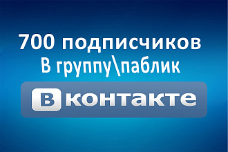 700 подписчиков В группу ИЛИ паблик вконтакте