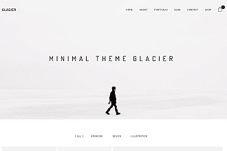 Тема Glacier - Minimal WordPress Portfolio Theme