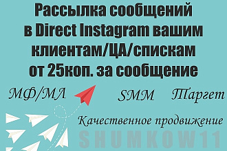 Рассылка сообщений в Direct Instagram Директ инстаграм SMM