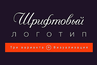 Шрифтовый логотип, 3 варианта и визуализация