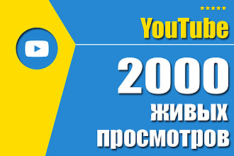 Живые 2000 просмотры на youtube с удержанием