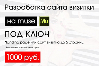 Разработка сайта визитки на muse под ключ