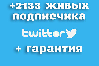 + 2133 живых подписчика в Twitter