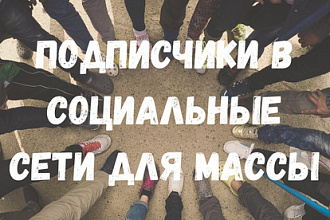 Подписчики в социальные сети для массы