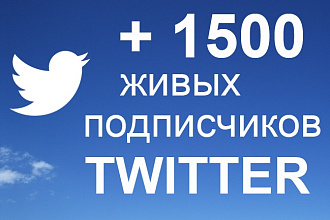 1500+ живых подписчиков в Twitter