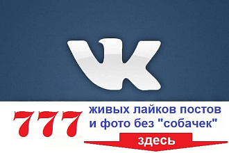 777 живых лайков фото и постов без собак