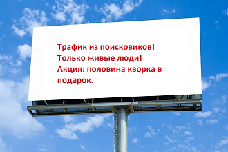 Качественный трафик из поисковиков. Хорошо влияет на ранжирование