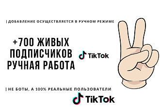 + 700 живых подписчиков в Tik Tok, ручная работа, 200 лайков бонусом