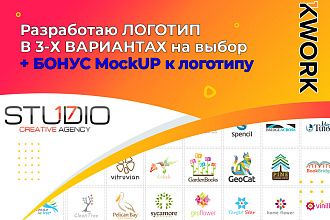 Разработаю логотип в 3-х вариантах на выбор. Качественно и быстро