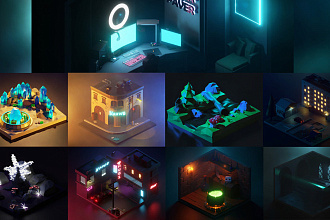 Моделирую СЦЕНЫ В LOW POLY - графический дизайн