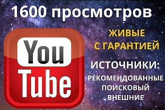 1600 просмотров YouTube Россия и СНГ, удержание, без списаний