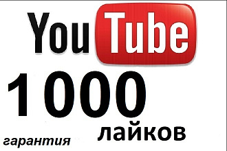 Лайки на видео YouTube. С гарантией на 1000 лайков