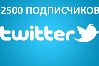 2500 подписчиков (читателей) в Twitter с 100% гарантией!