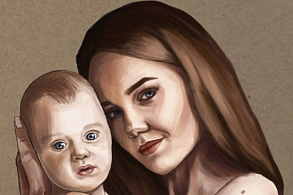 Нарисую персонажа, портрет в векторе