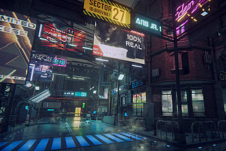 Ассет на UNITY 3D-Dark City2 Cyberpunk Pack