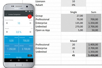 Электронные таблицы в Android app