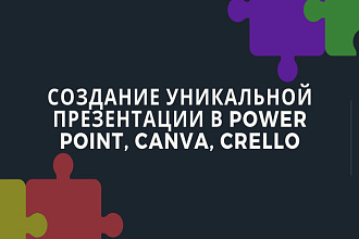 Сделаю презентацию любого формата и объема PowerPoint, Canva, Crello
