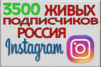 3500 Живых подписчиков - Россия на профиль в Instagram