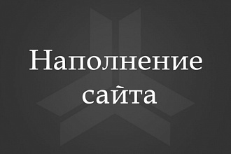 Наполнение сайта