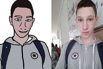 Рисую портрет с фото в фотошопе