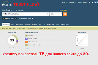 Увеличу показатель сайта Majestic Trust Flow до 30
