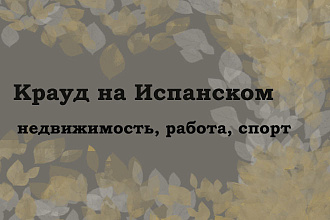 Крауд на Испанском под недвижимость, работу и спорт