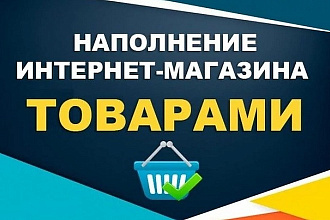Добавлю в интернет-магазин 100 товаров, наполнение ручное