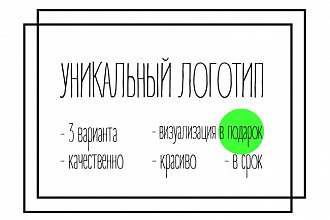 Разработка уникального логотипа - 3 варианта