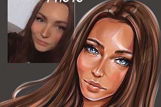 Портрет по плечи в мультяшном стиле